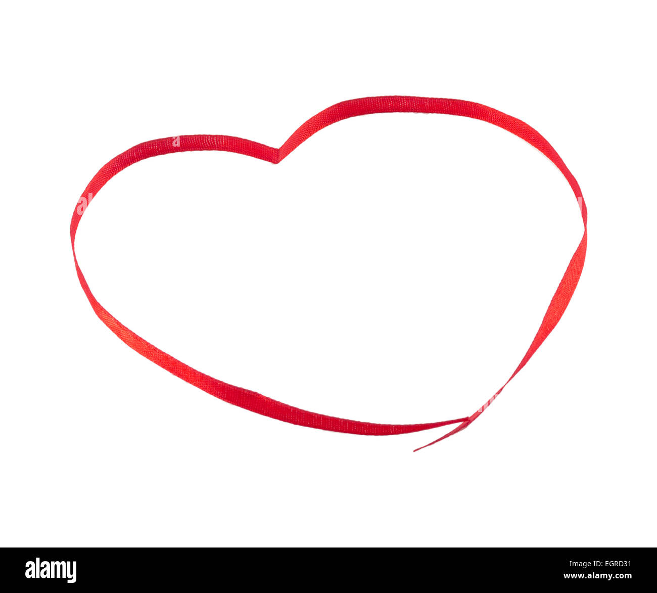 red heart ribbon isolated on white background Stock Photo - Alamy