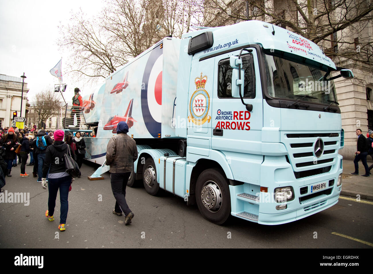 LONDON - FEBRUARY 22nd: The royal airforce recruitment truck at the Chinese new year celebrations on February the 22nd, 2015, in Stock Photo