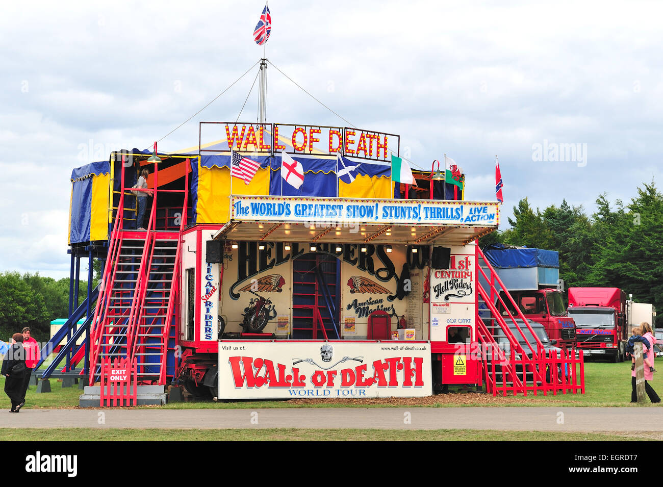 wall of death fairground attraction, kent county show Stock Photo
