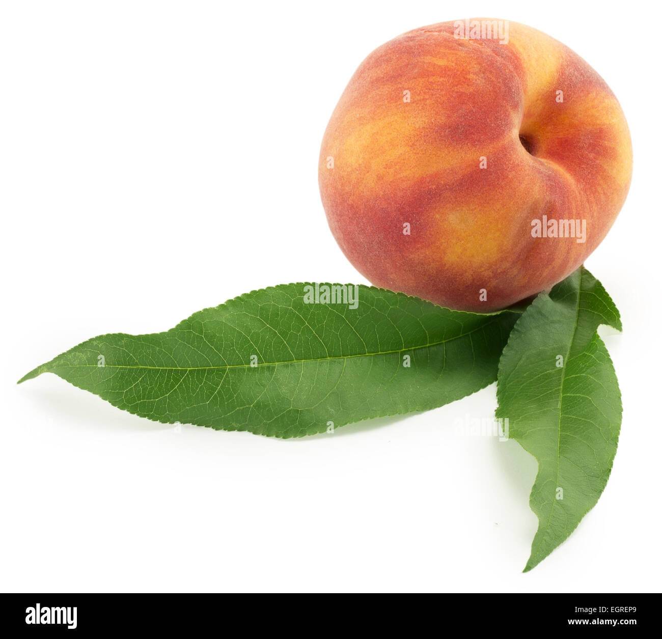 Peach still life on a white background Stock Photo Alamy