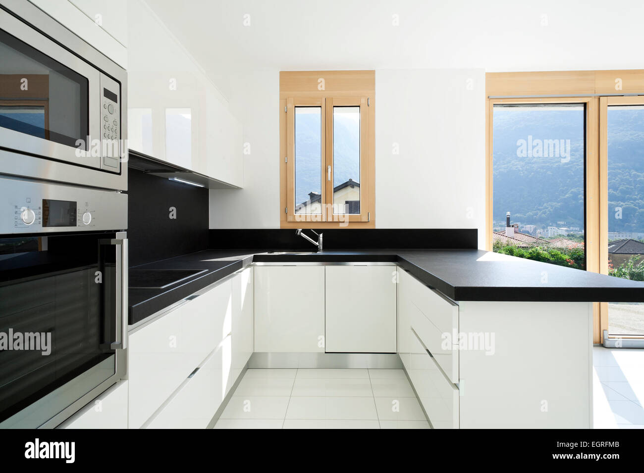 interior home, new kitchen, open space Stock Photo - Alamy