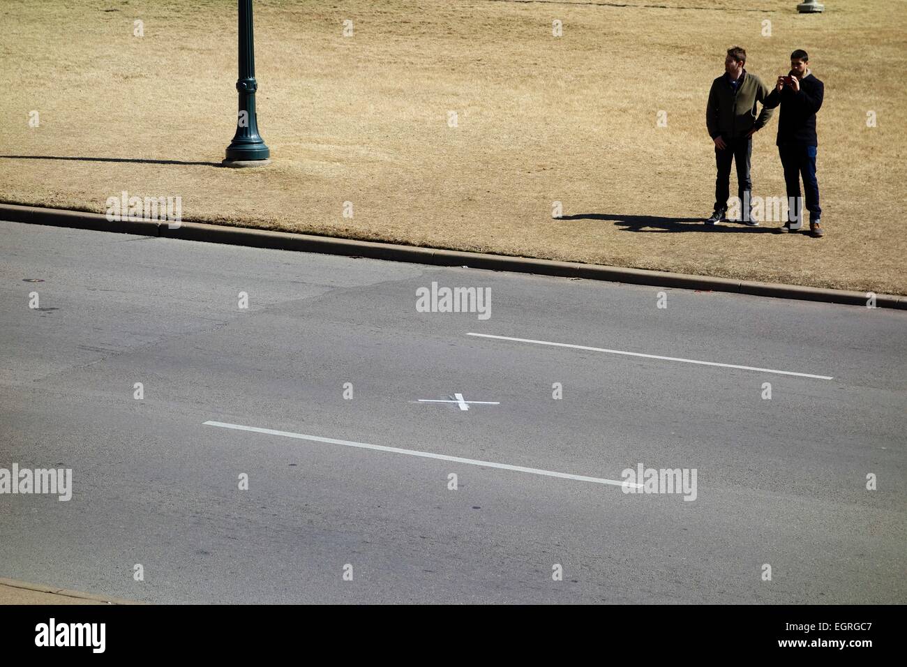 X Marked On Elm Street Marking Fatal Shot Of JFK Assassination Stock ...