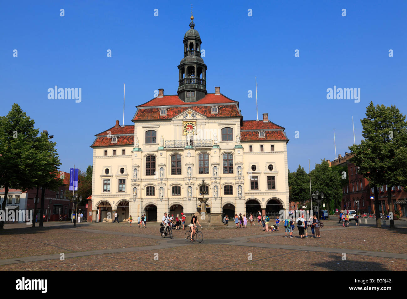 Town hall and market square, Lueneburg,  Lüneburg, Lower Saxony, Germany, Europe Stock Photo