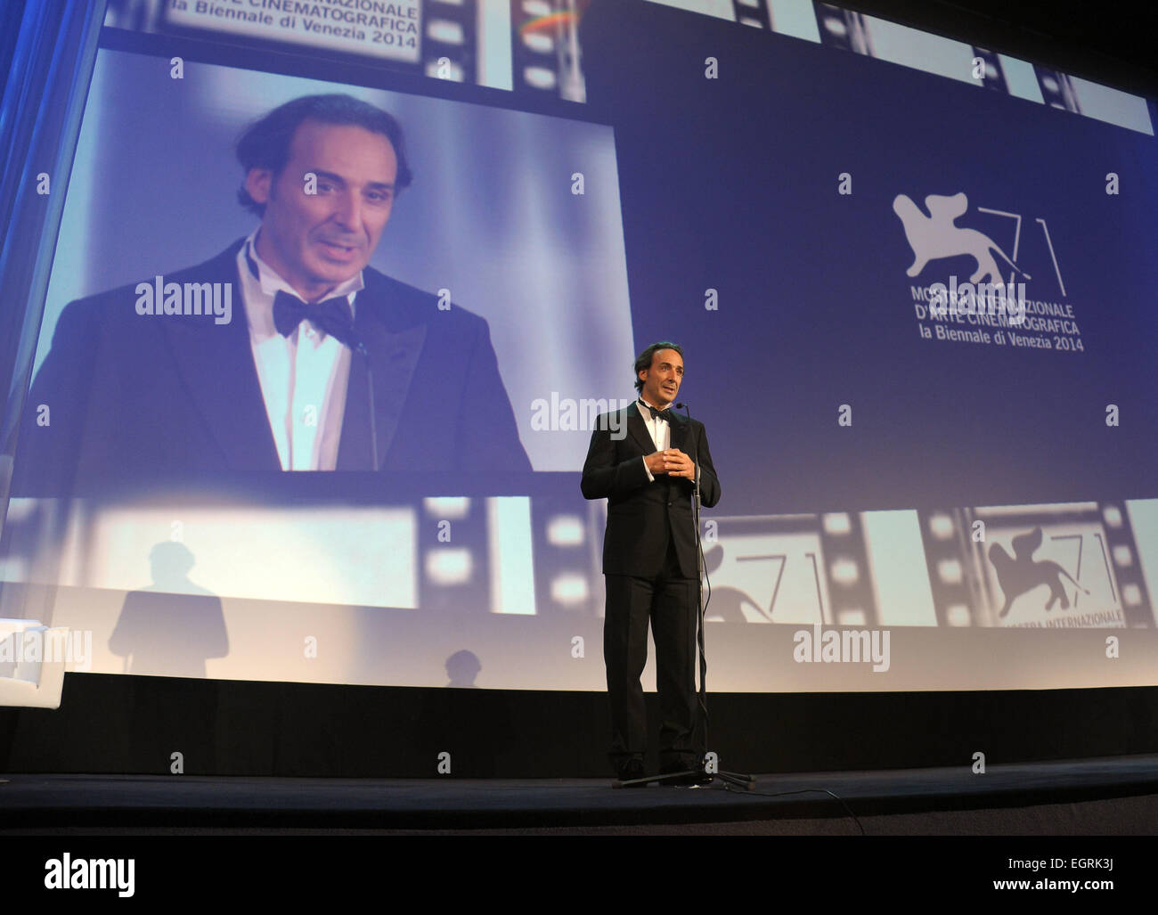 71st Venice Film Festival - Opening Ceremony - Inside  Featuring: Alexandre Desplat Where: Venice, Italy When: 27 Aug 2014 Stock Photo