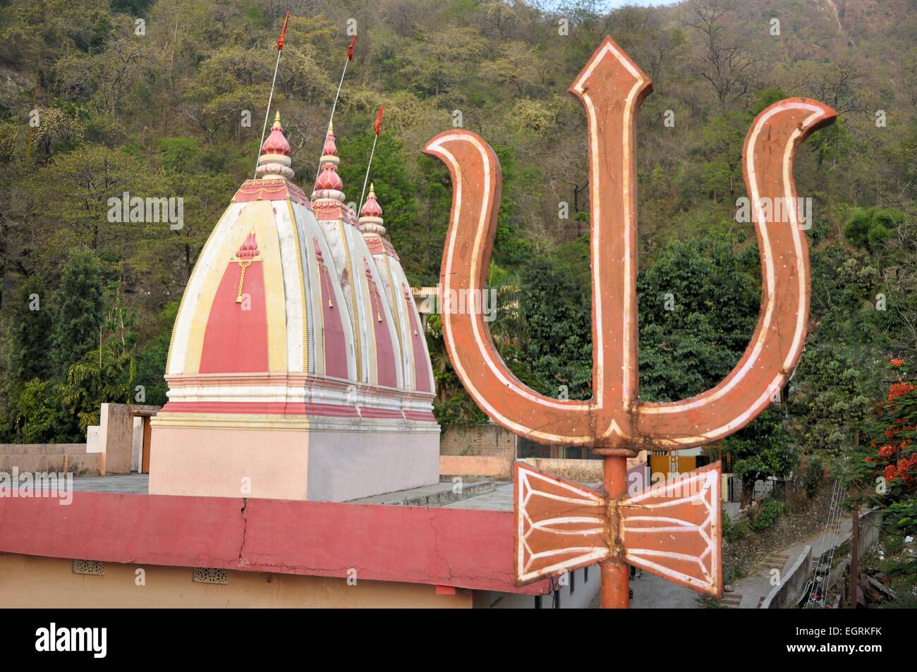 Tera Manzil Shiva Temple in Rishikesh, India Stock Photo
