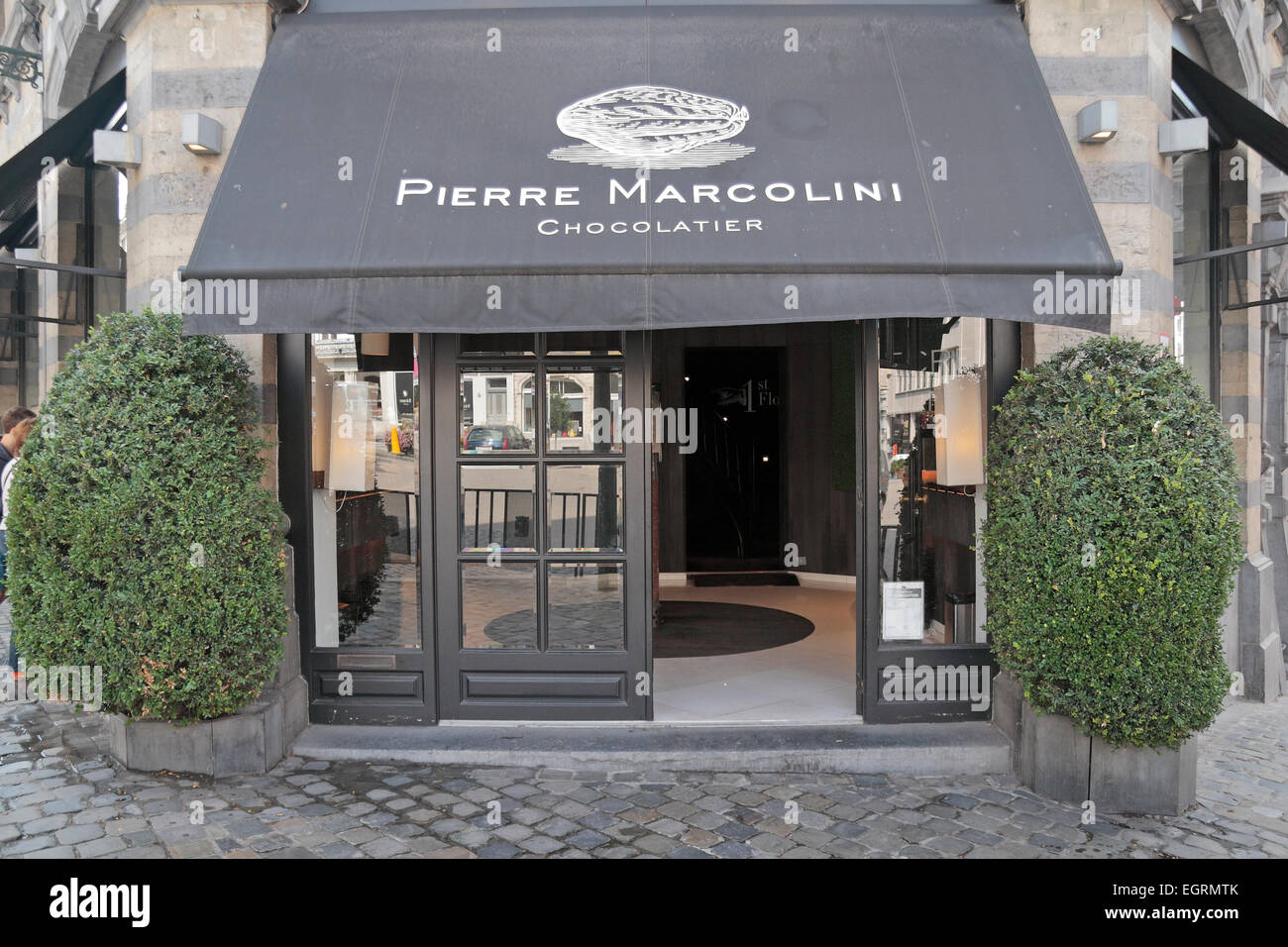 The Pierre Marcolini Chocolatier in Brussels, Belgium. Stock Photo