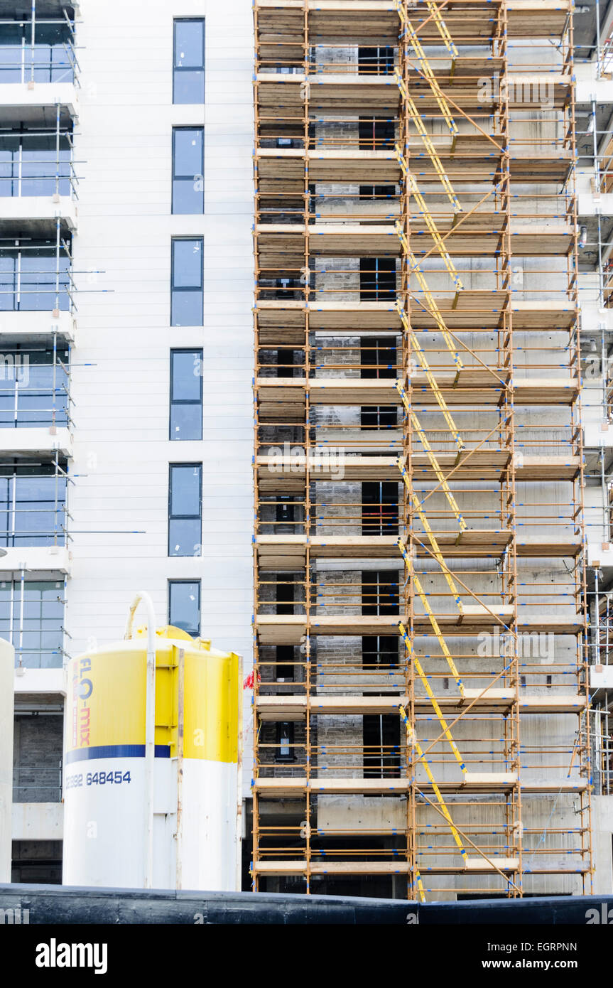 Constructing an apartment block Stock Photo