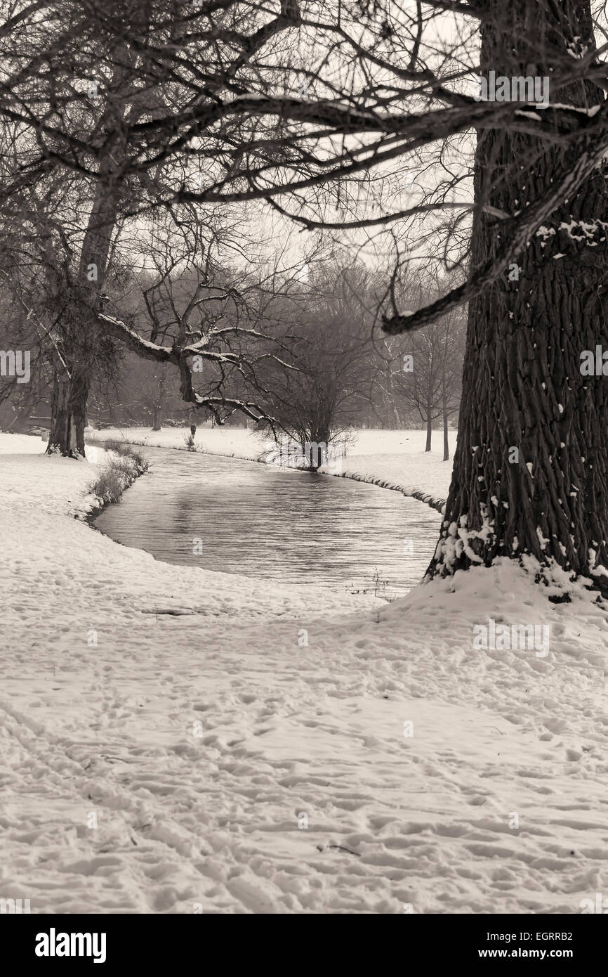 Winter Landscape in Black and White Stock Photo - Alamy