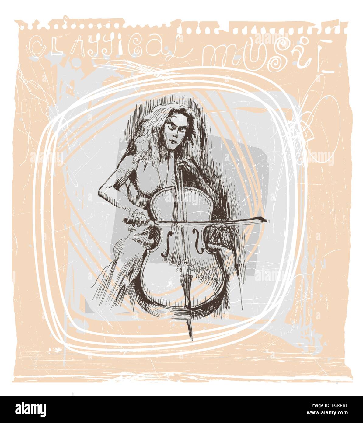 Cellist Sketch  A Pen and a Brush