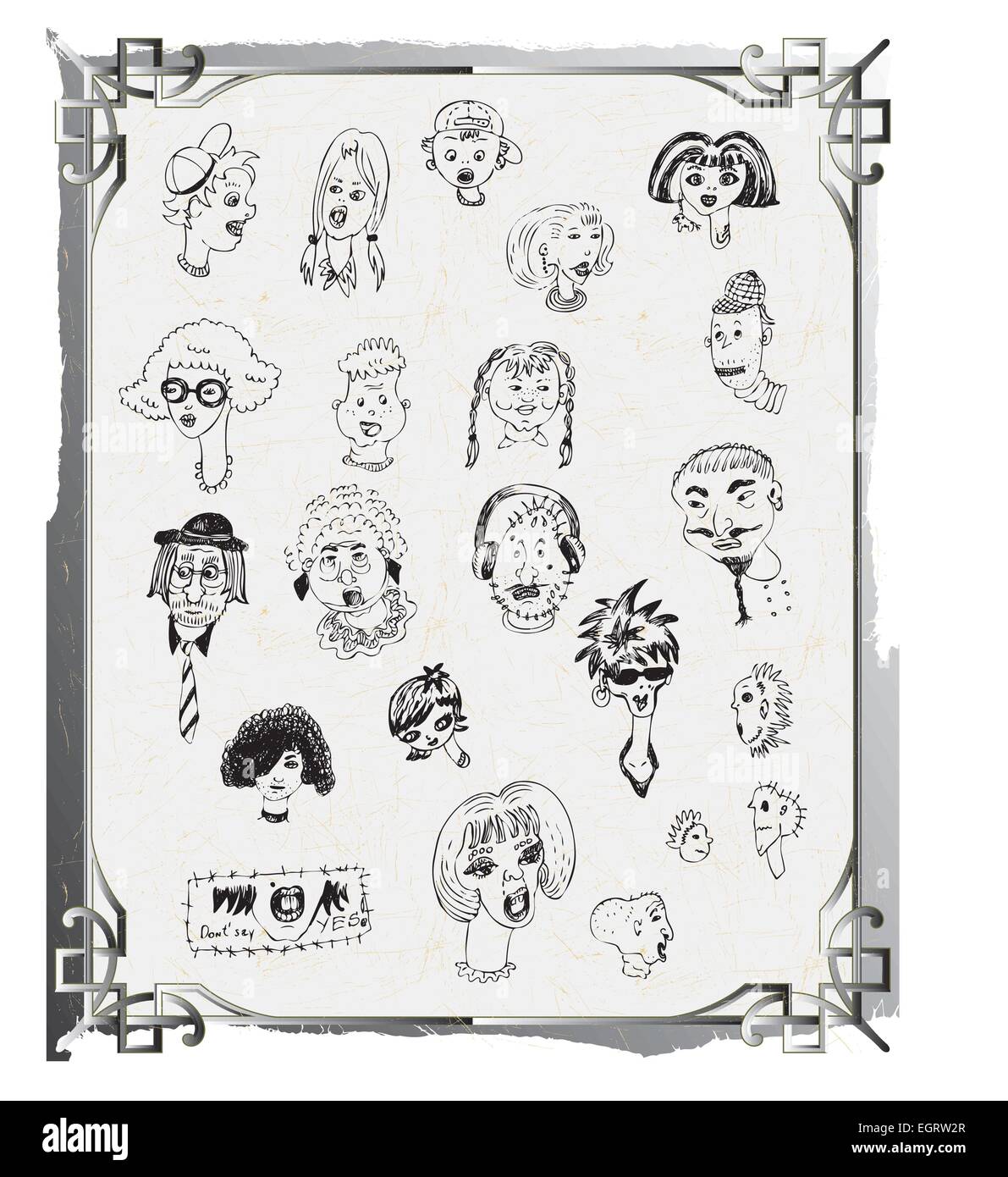 Heads portraits Stock Vector Images Alamy