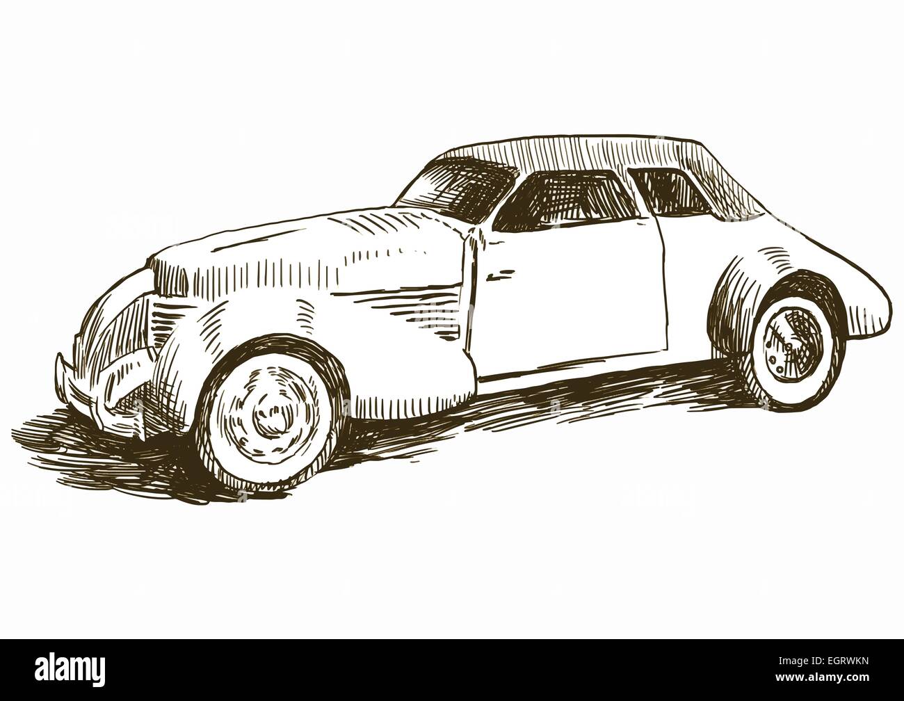 An Hand Draw Illustration Old Car Stock Vector Image Art Alamy