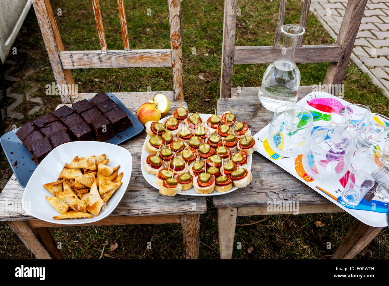 small refreshments, Canapes party Stock Photo