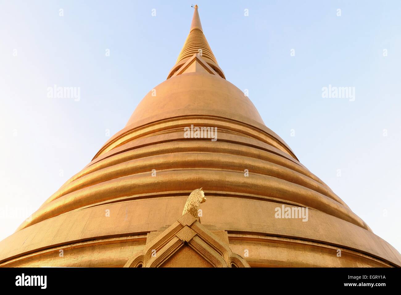 Golden Pagoda at Wat Bowonniwet, Bangkok Stock Photo