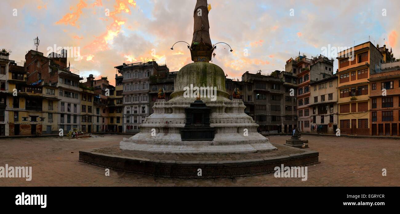 Buddhist Stupa near Durbar Square, Kathmandu, Nepal. Stock Photo