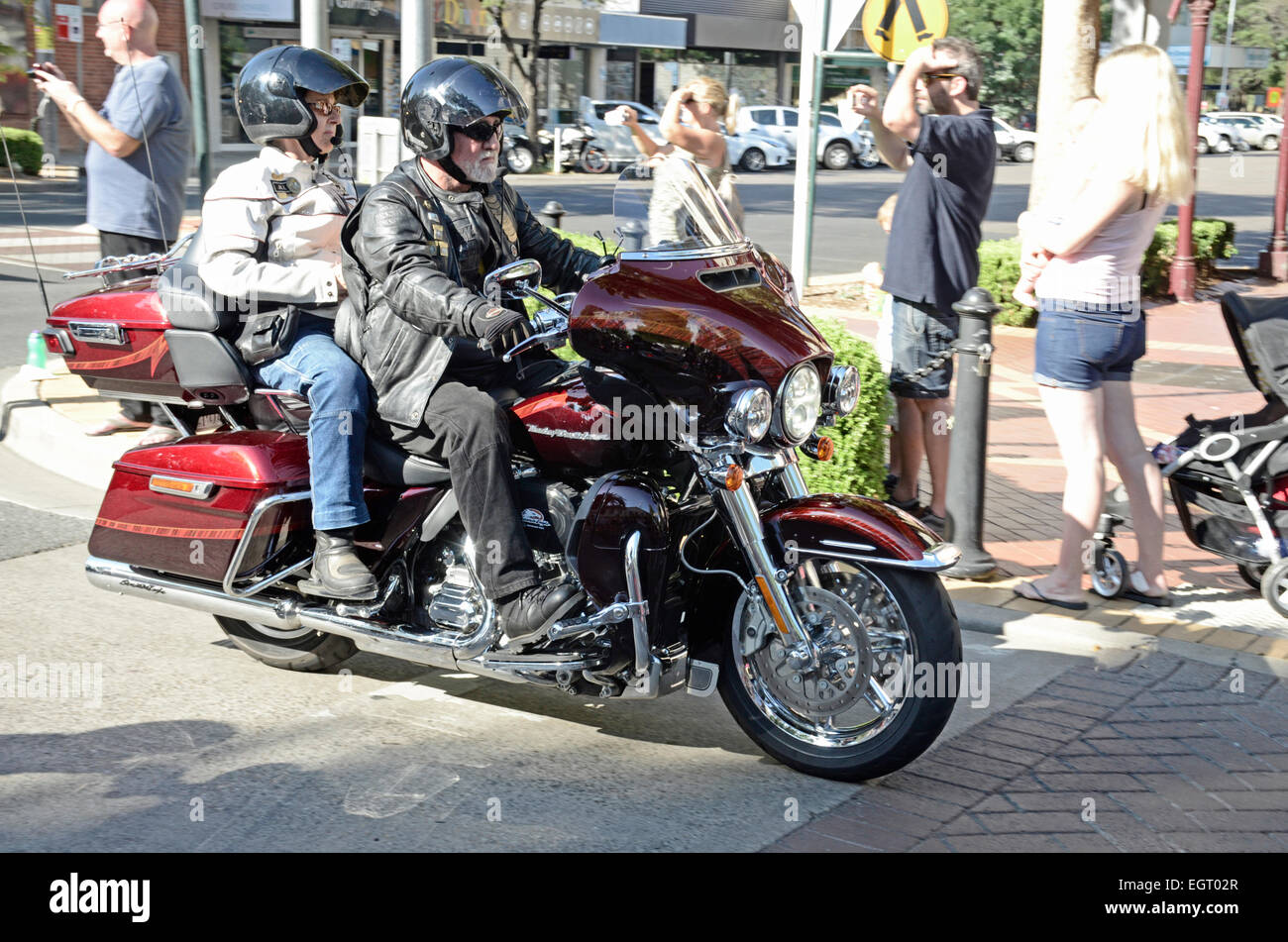 HarleyDavidson Australian National Rally 'Thunder Run' down Peel Street Tamworth. Sunday 1st HarleyDavidson Australian National Rally 'Thunder Run' down Peel Street Tamworth. Sunday 1st