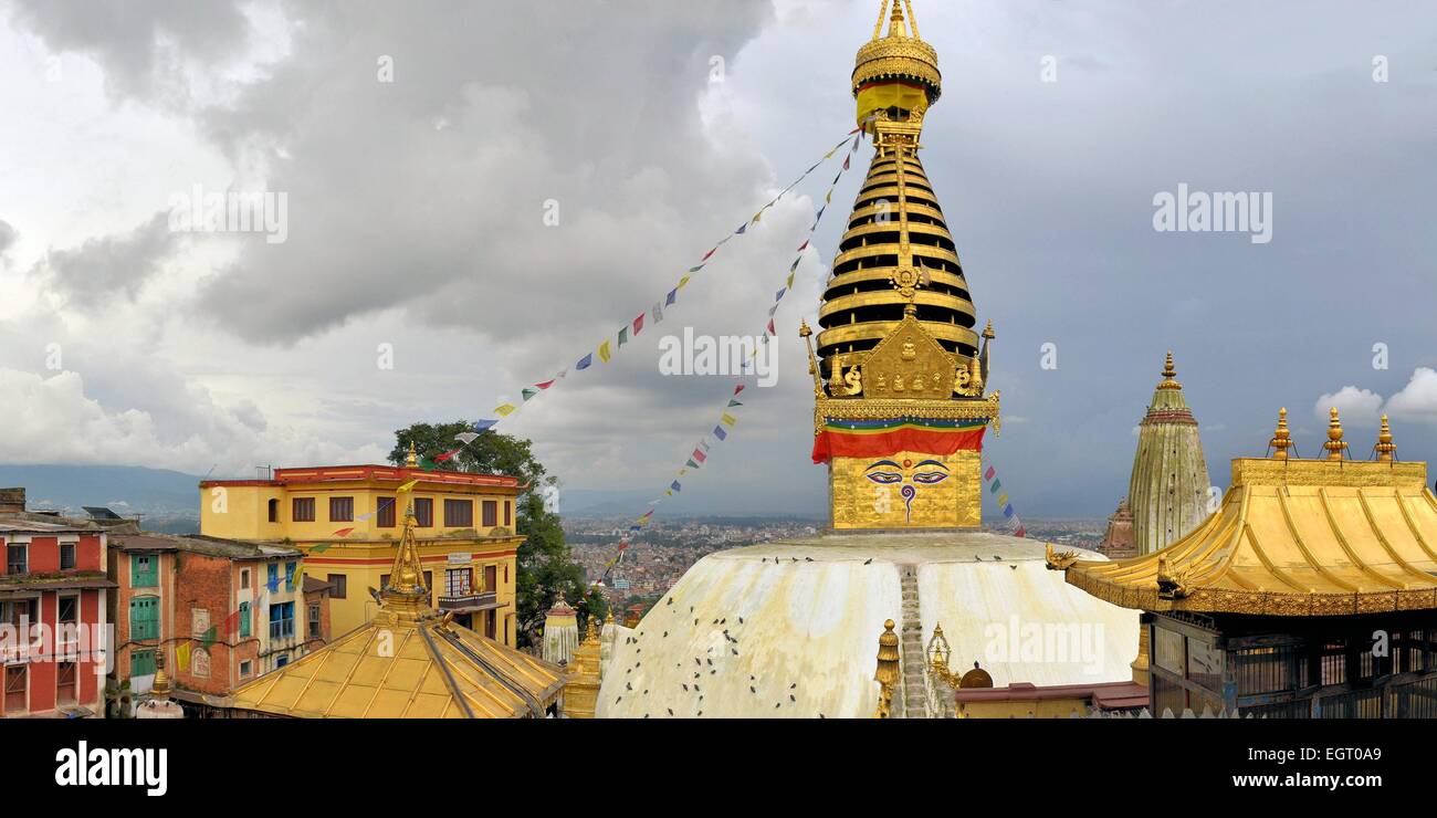 Buddhist Monkey temple stupa in Kathmandu Stock Photo - Alamy