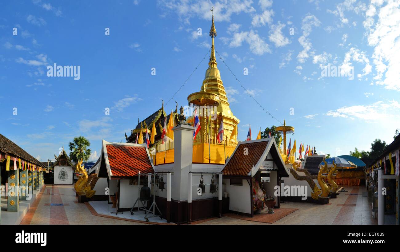 Wat Phra That Doi Kham Buddhist temple Stock Photo