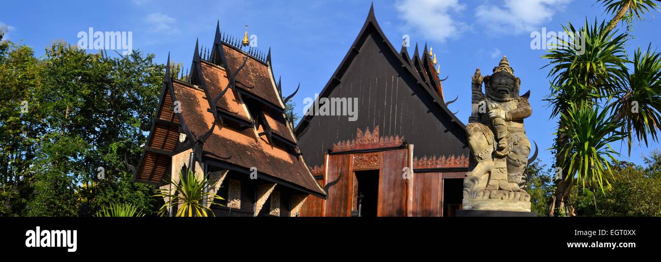 Thai style traditional wooden house Stock Photo