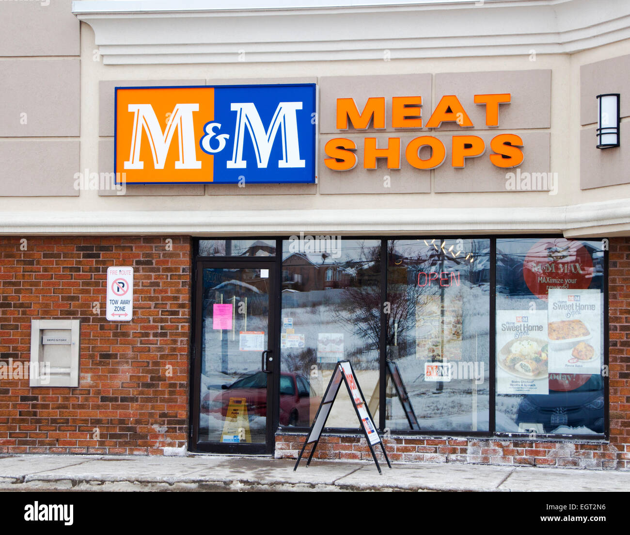 M & M Meat shop, seller of boxed meats and foods in Peterborough, Ontario Stock Photo Alamy