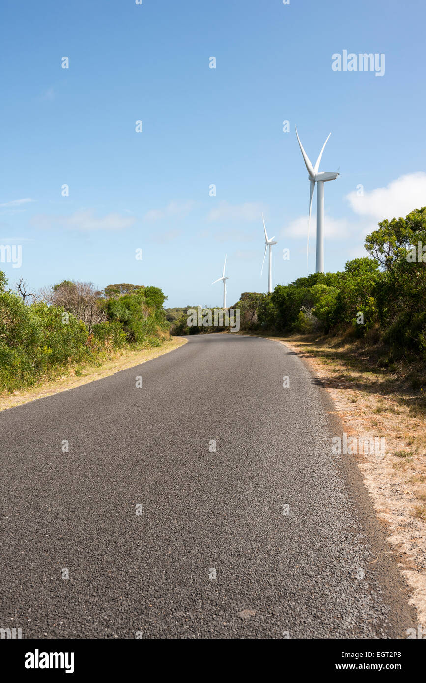 A wind farm near the coastal city of Portland Victoria Australia Stock Photo
