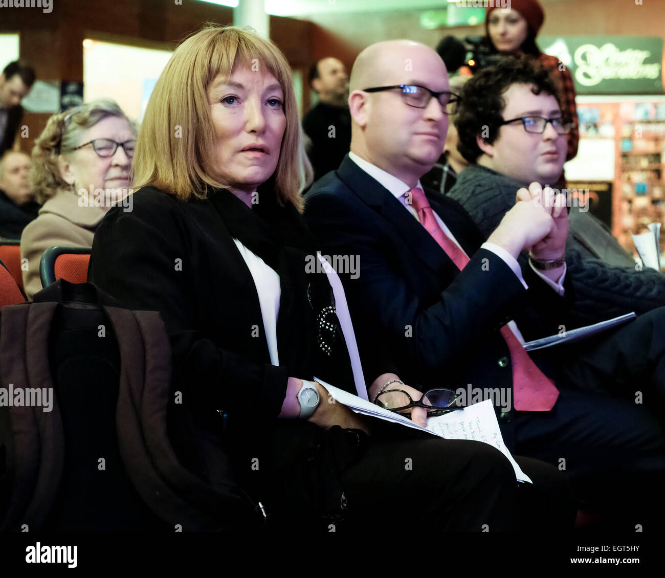 UKIP SPRING CONFERENCE on 28/02/2015 at Winter Gardens, Margate. Kellie Maloney waits to address the conference. Picture by Julie Edwards Stock Photo