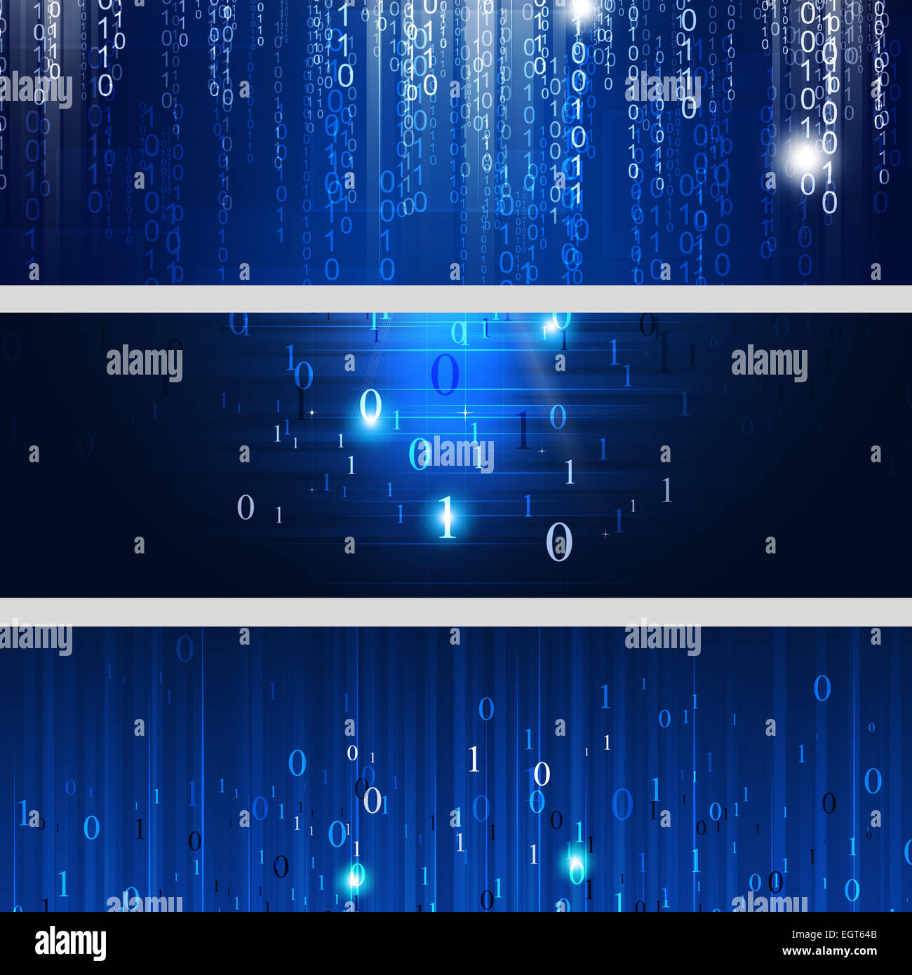 abstract binary code numbers concept technology blue banners Stock ...