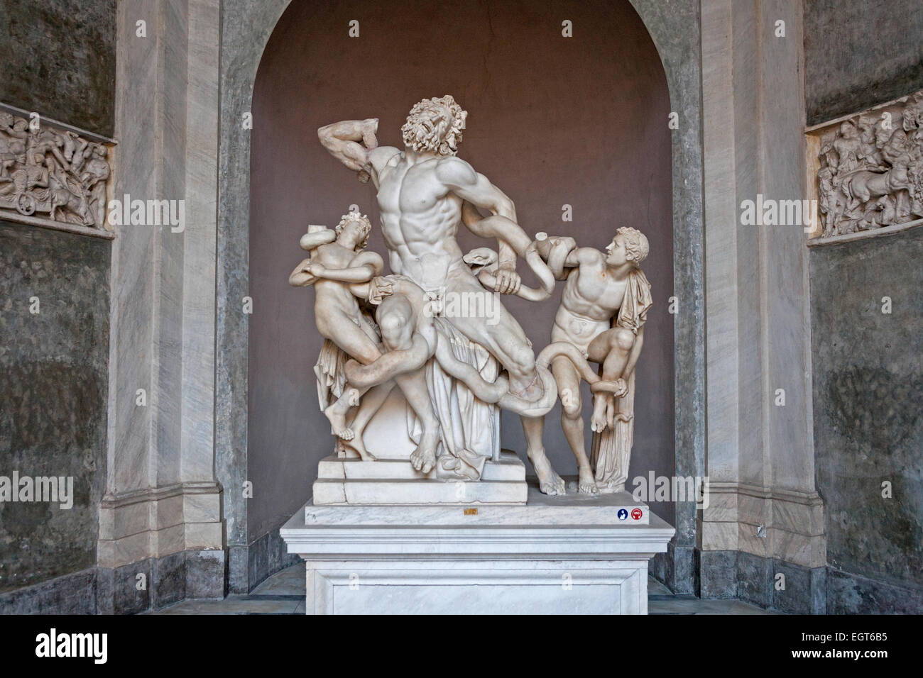 ROME, ITALY: Laocoon and his sons, also owns as Laocoon group, in Museo Pio Clementino Stock Photo