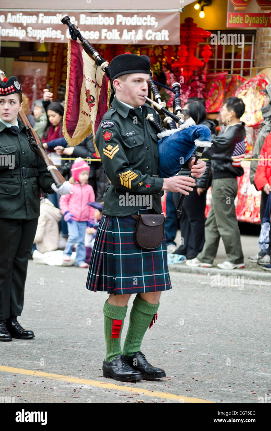 Piper, Aspy Luison, bagpipes, The Real McKenzies, Canadian Celtic punk band  in concert Stock Photo - Alamy