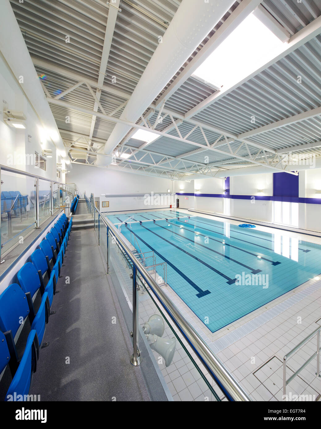 Swimming pool in leisure centre by Wates Construction for John Laing
