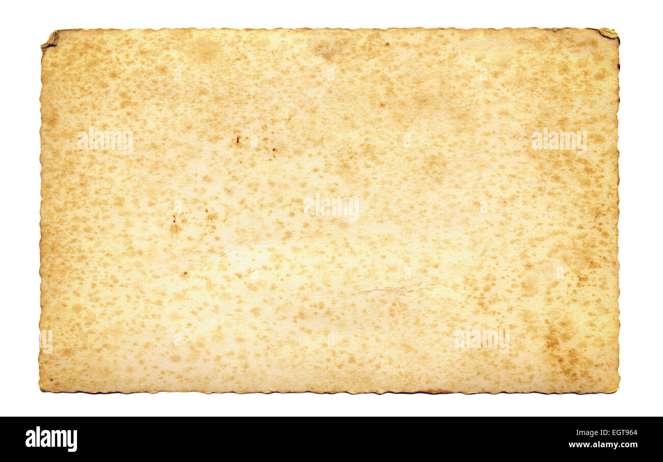 Old parchment paper with ragged edges isolated. Stock Photo