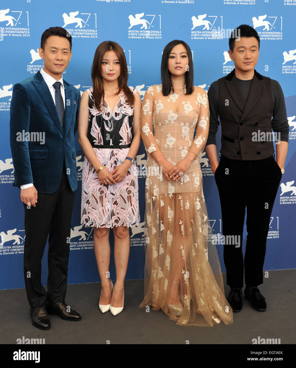 71st Venice International Film Festival - 'Qin'ai de (Dearest)' - Photocall  Featuring: Zhao Wei,Hao Lei,Zhang Yi,Tong Dawei Where: Venice, Italy When:  28 Aug 2014 Stock Photo - Alamy