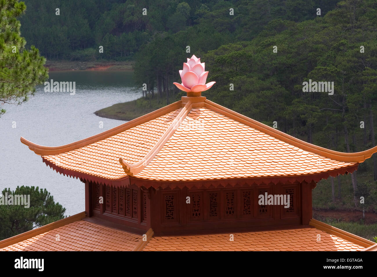 Truc Lam Pagoda, Dalat, Vietnam, Asia Stock Photo
