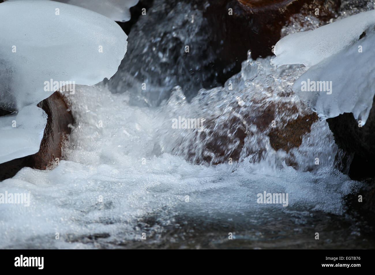 scenic views of the mountain stream flowing between the mountains Stock ...