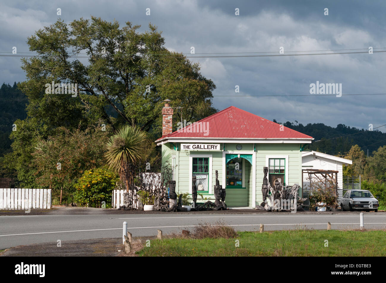 The Gallery, Camp Street, Ahaura, West Coast, South Island, New Zealand. Stock Photo