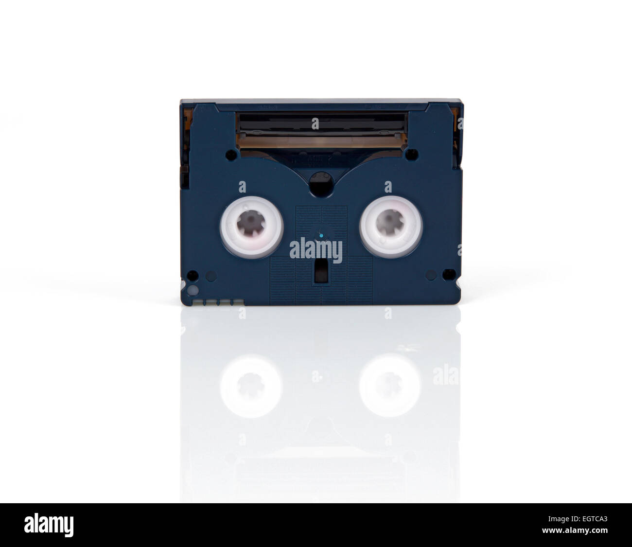 Mini DV cassette isolated on white background Stock Photo