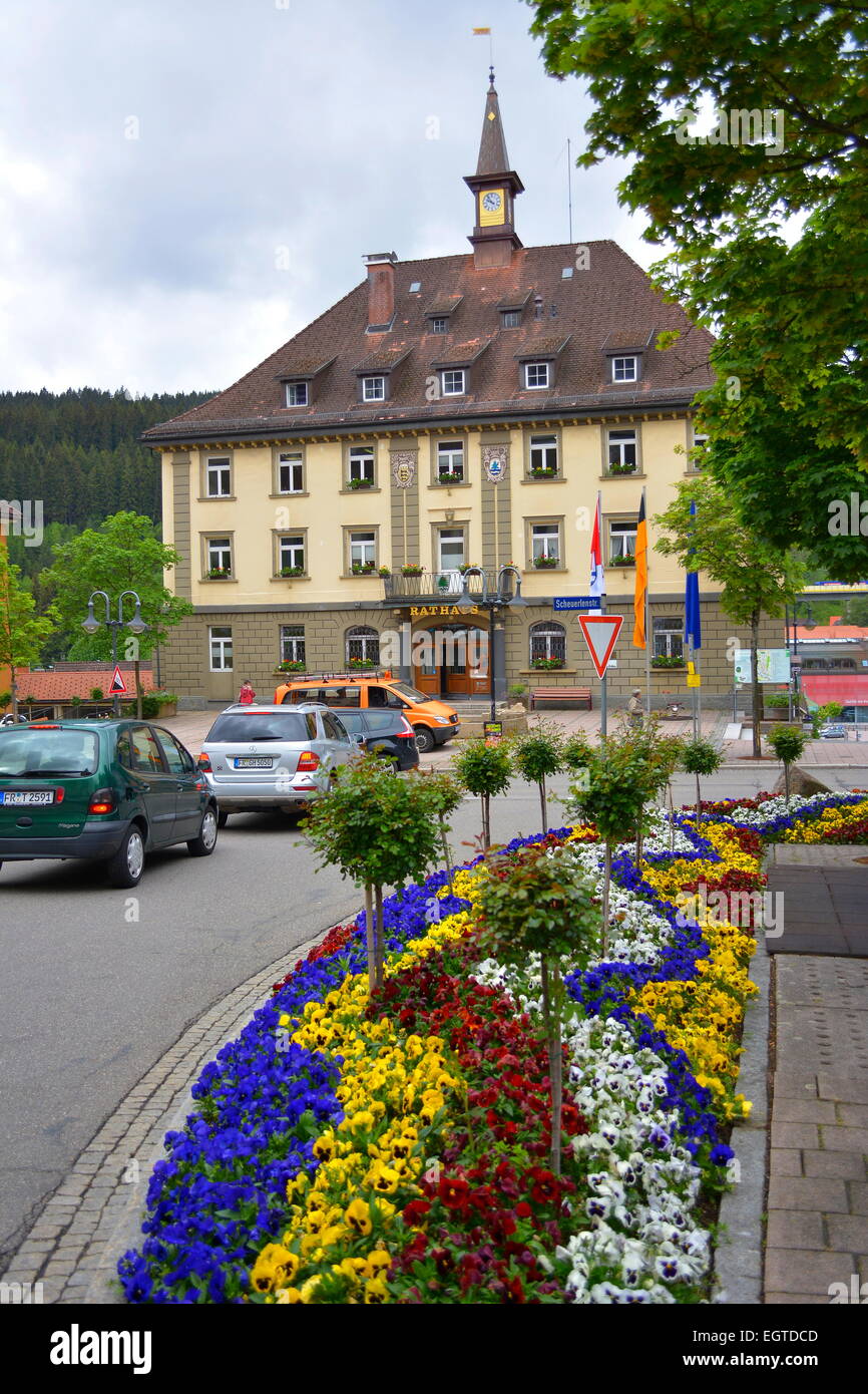 Black Forest, Baden-Wurttemberg, Black Forest, Tittisee-Neustadt, Town Hall, Schwarzwald, Baden-Württemberg,  Hochschwarzwald, Stock Photo