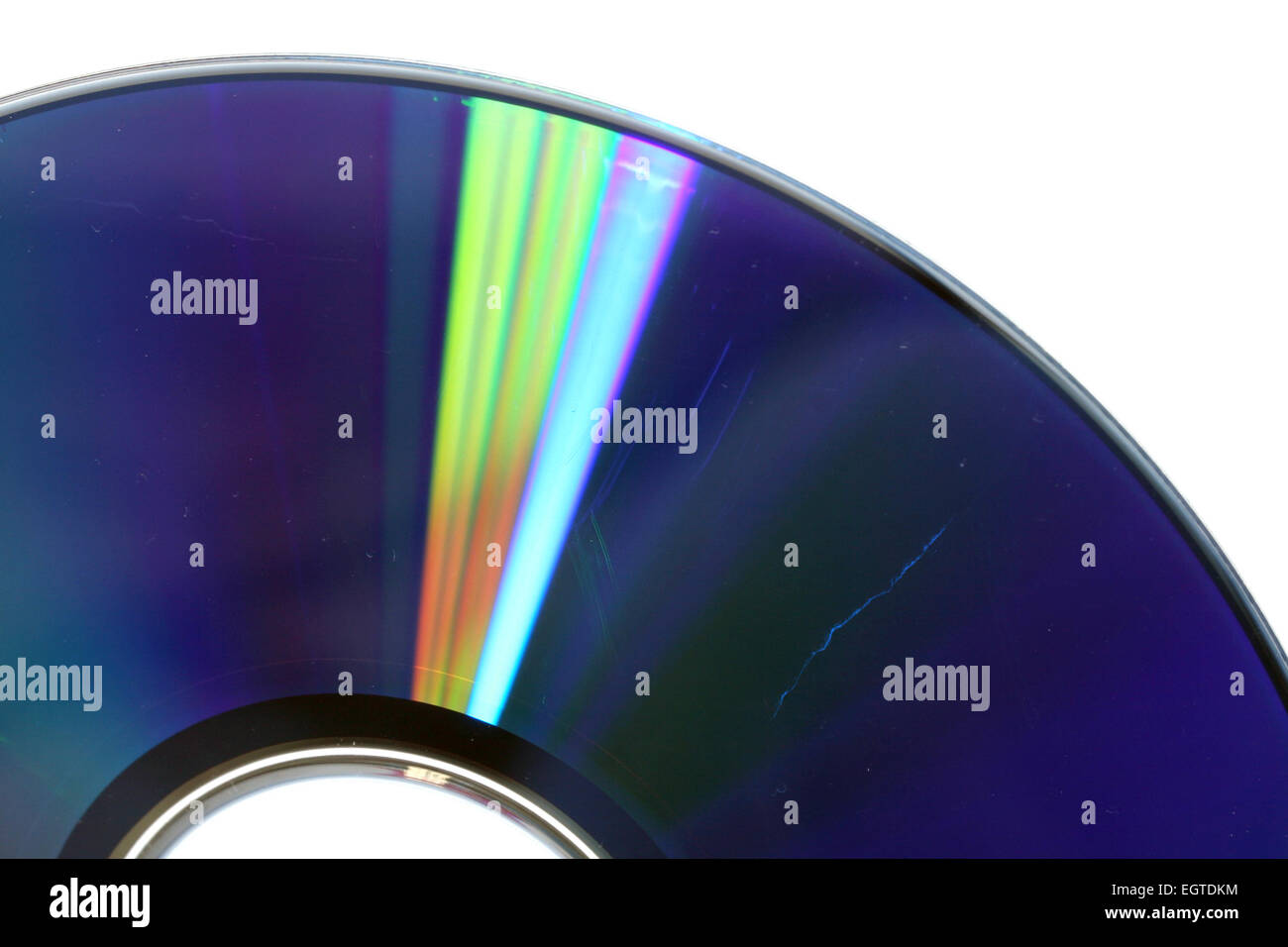 Data loss theme showing the surface of a scratched CD Stock Photo