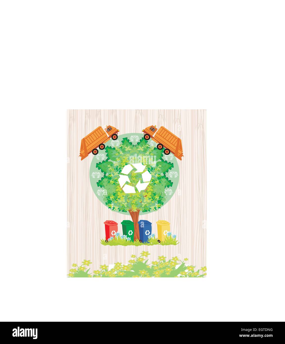 Ecology Card Design Segregation Of Garbage Stock Vector Image Art 