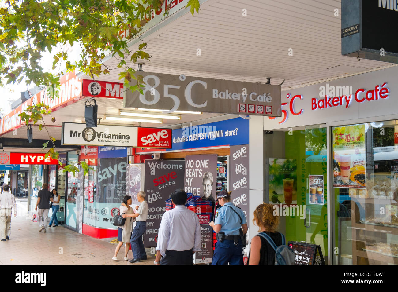 shops on victoria avenue in Chatswood Sydney Australia Stock Photo