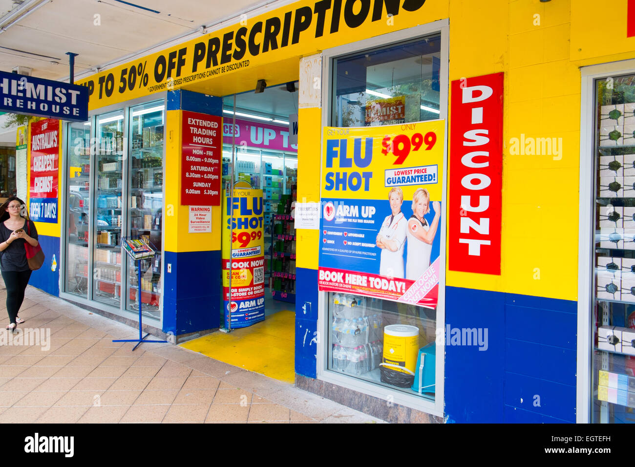 Australia's cheapest chemist chain store in Chatswood Sydney Australia Stock Photo