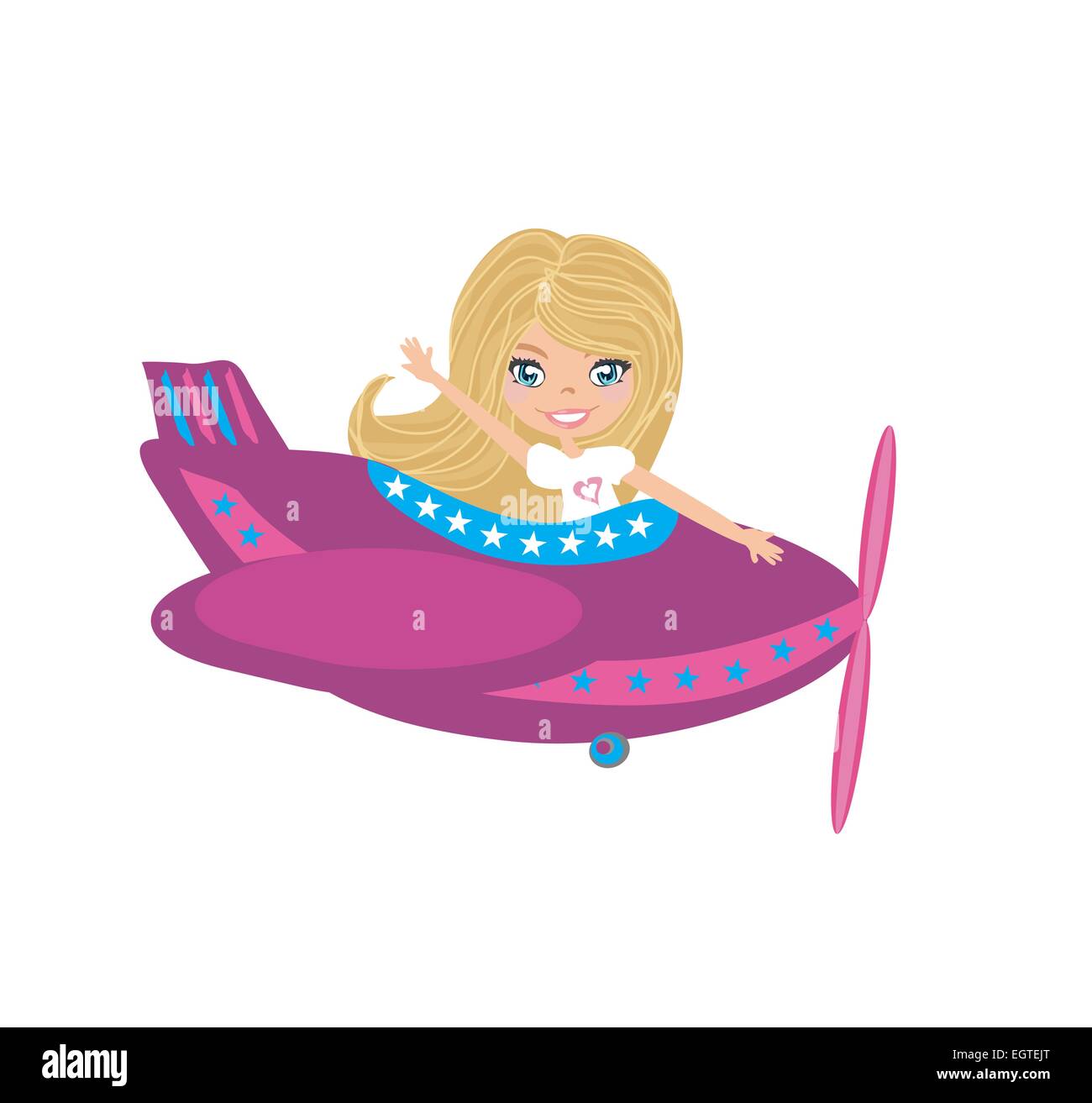 Little girl Operating a Plane Stock Vector Image & Art - Alamy