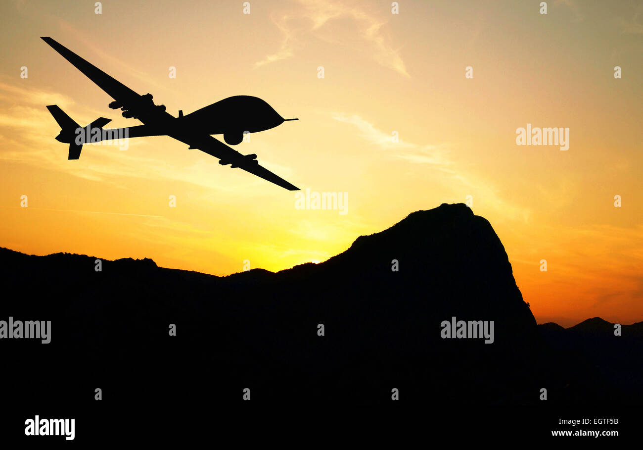Drone silhouette Stock Photo