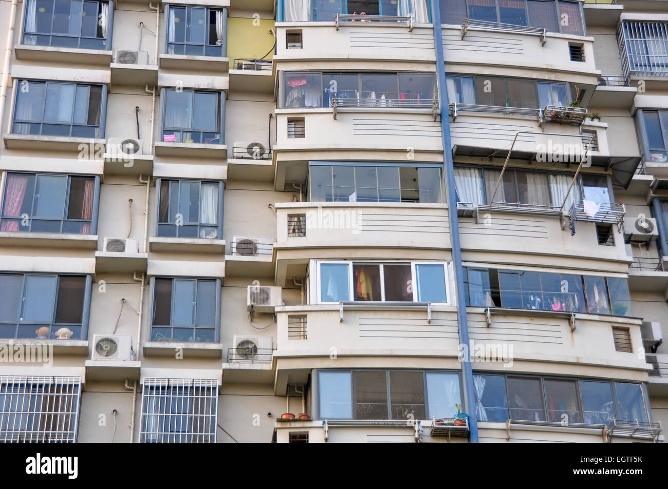 facade of a residential building with balconies Stock Photo - Alamy