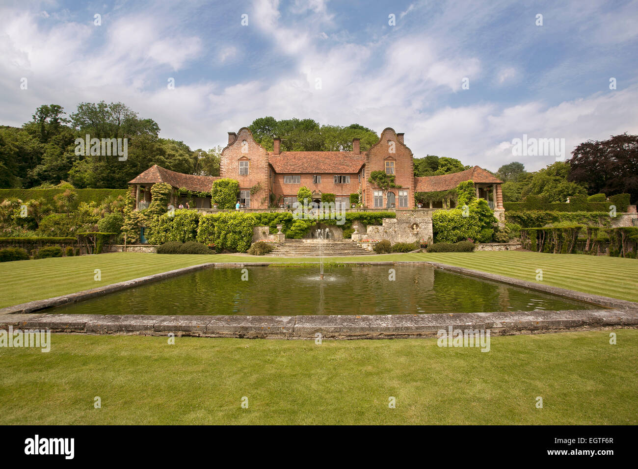 Port Lympne Mansion Hotel, Port Lympne Reserve near Hythe, Aspinall Foundation near Romney Marsh and English Channel. Stock Photo