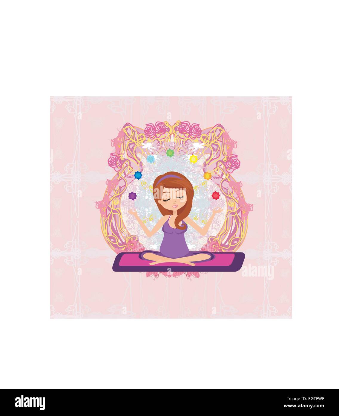 Yoga girl in lotus position Stock Vector Image & Art - Alamy