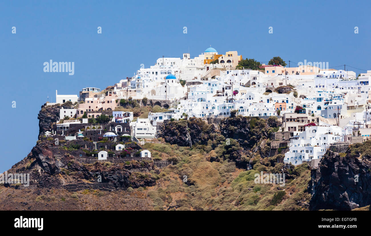 Large view of imerovigli village in Santorini island, Greece Stock Photo