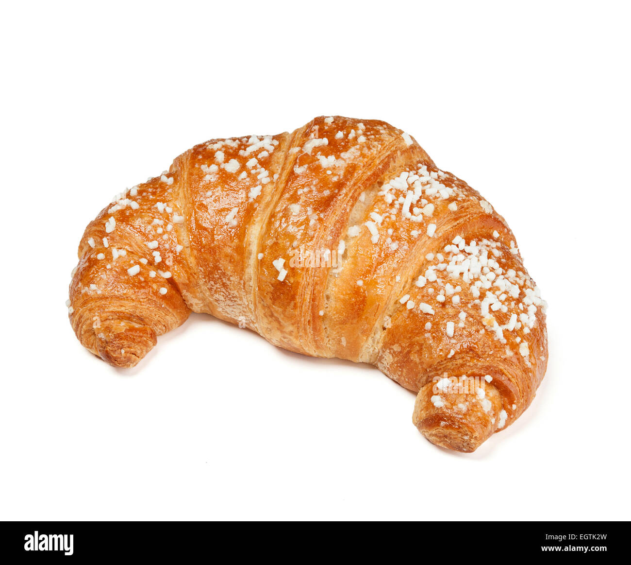 One fresh croissant isolated on white background Stock Photo - Alamy