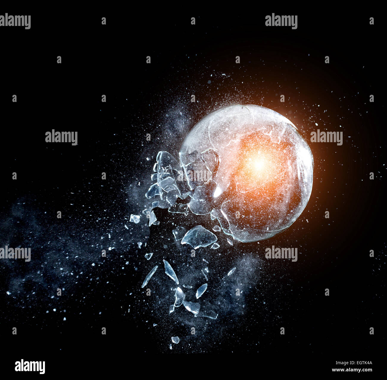 close up image of glass ball explosion Stock Photo - Alamy