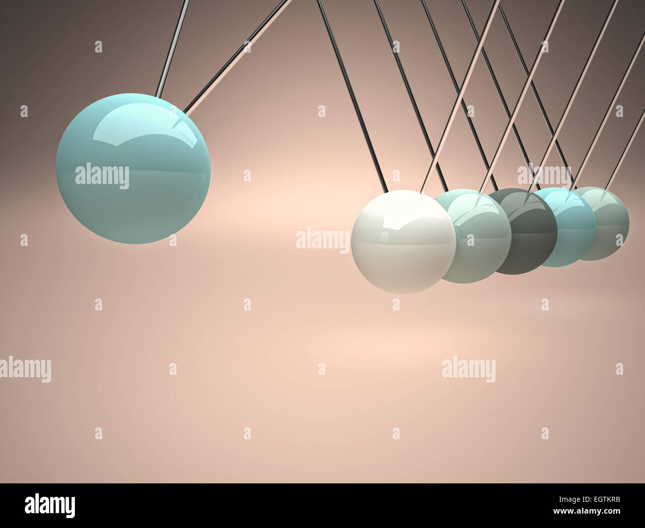 3d image of newton cradle Stock Photo