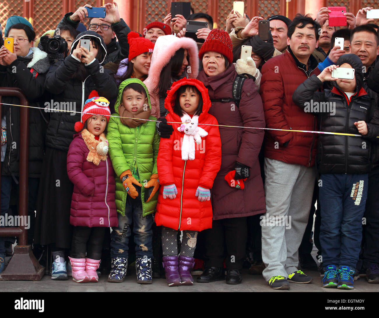 Beijing, CHINA, China. 23rd Feb, 2015. Chinese visit the Temple of ...
